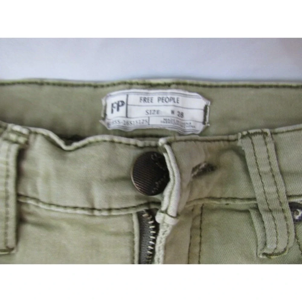 Free People We The Free‎ Green Mid-Rise Skinny Cotton Rayon Pant Size 28/25